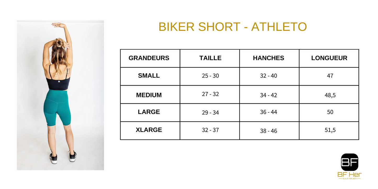 BikerShort Long ATHLETO- Noir