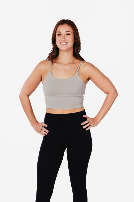 Camisole crop avec soutien intégré MOVE IT - Gris